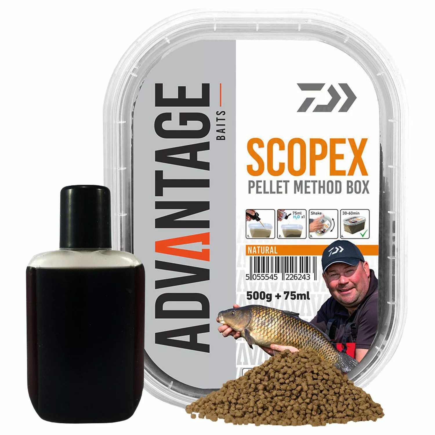 Daiwa Advantage Baits Natural Scopex Method Box Bait & Additives